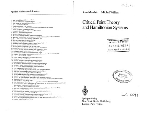 Critical Point Theory and Hamiltonian Systems