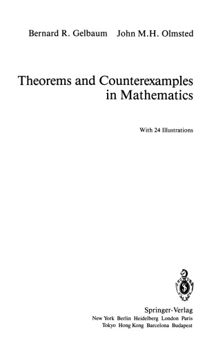 Theorems and Counterexamples in Mathematics (Problem Books in Mathematics)