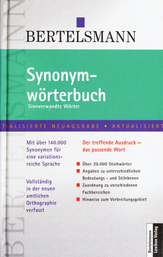 Bertelsmann Synonymwörterbuch: Sinnverwandte Wörter