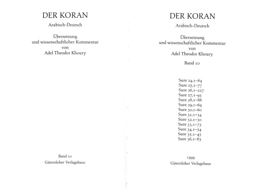 Der Koran, Bd.10, Suren 24-36