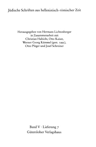 Das slavische Henochbuch (Jüdische Schriften aus hellenistisch-römischer Zeit JSHRZ V,7)