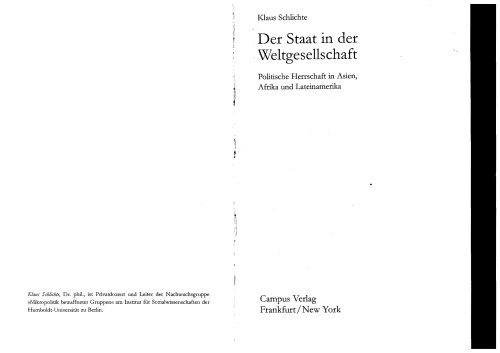 Der Staat in der Weltgesellschaft: Politische Herrschaft in Asien, Afrika und Lateinamerika