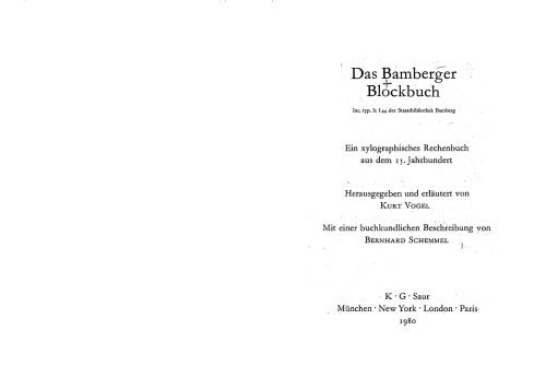 Das Bamberger Blockbuch