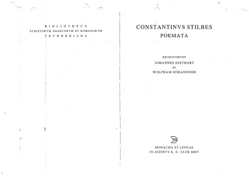 Poemata (Bibliotheca scriptorum Graecorum et Romanorum Teubneriana)