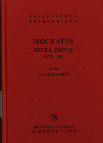 Isocrates: Opera Omnia: Volume 3