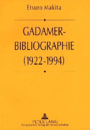 Gadamer-Bibliographie (1922-1994)