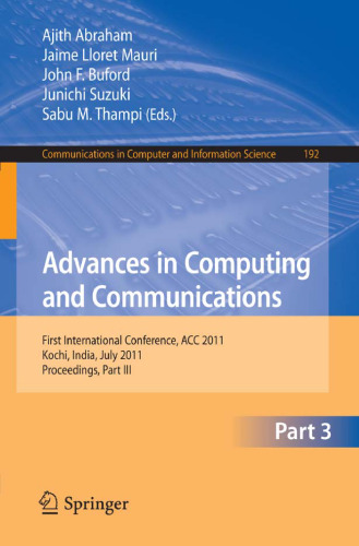 Advances in Computing and Communications: First International Conference, ACC 2011, Kochi, India, July 22-24, 2011, Proceedings, Part III