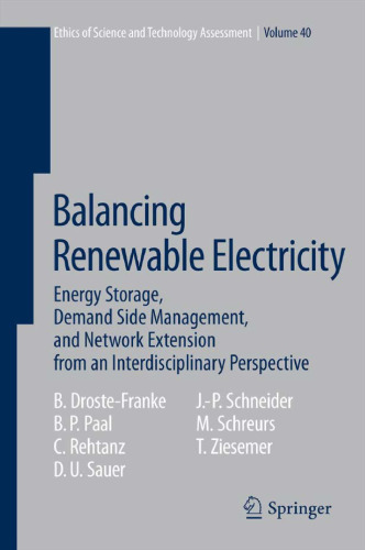 Balancing Renewable Electricity: Energy Storage, Demand Side Management, and Network Extension from an Interdisciplinary Perspective