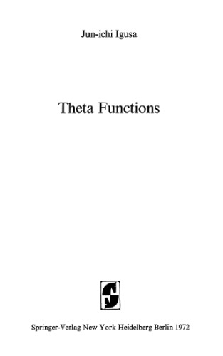 Theta Functions (Grundlehren der mathematischen Wissenschaften, 194)