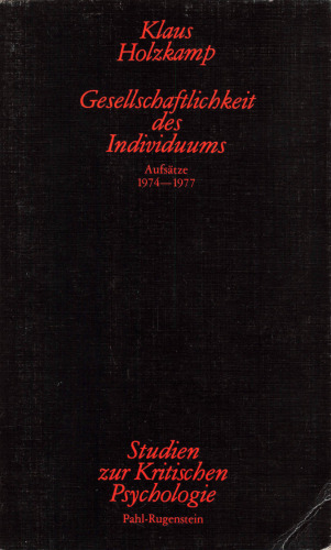 Gesellschaftlichkeit des Individuums: Aufsätze 1974-1977