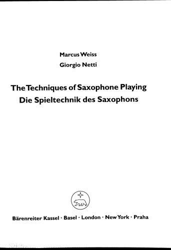 Techniques of Saxophone Playing (English and German Edition)