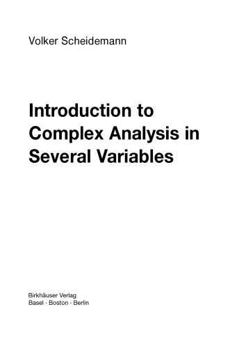 Introduction to Complex Analysis in Several Variables