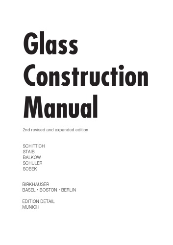 Glass Construction Manual (Construction Manuals (englisch))