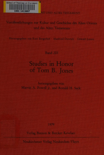 Studies in Honor of Tom B. Jones