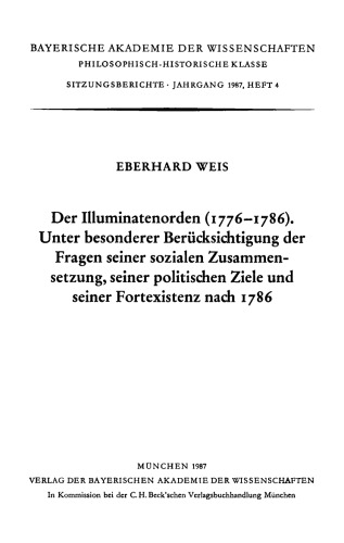 Der Illuminatenorden (1776 - 1786)