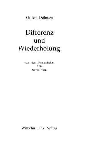 Differenz und Wiederholung.