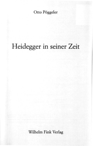 Heidegger in seiner Zeit