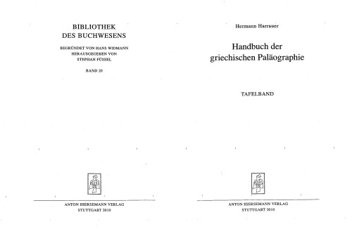 Handbuch der griechischen Paläographie: Tafelband