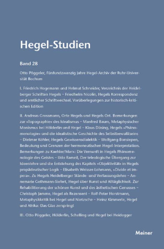 Hegel-Studien, Band 28