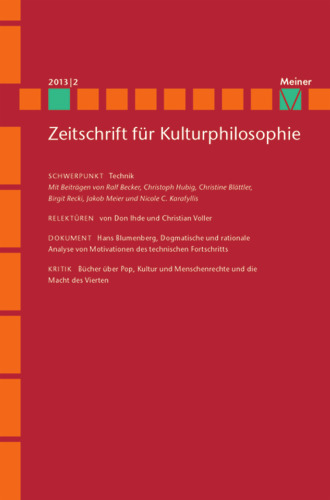 Zeitschrift für Kulturphilosophie. Technik
