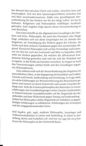 Die Herausforderung des Negativen : Zwischen Sinnverlangen und Sinnentzug