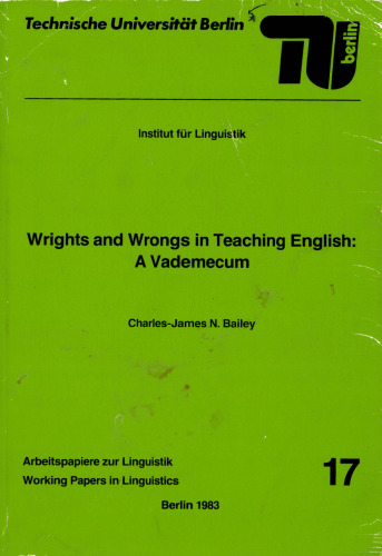 Wrights and wrongs in teaching English: A vademecum