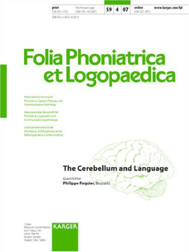 The Cerebellum and Language: Special Issue, Folia Phoniatrica Et Logopaedica 2007