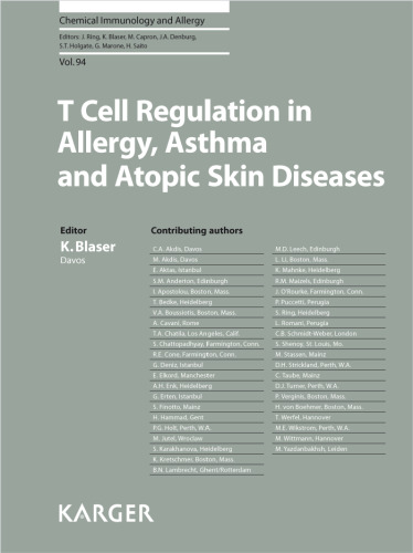 T Cell Regulation in Allergy, Asthma and Atopic Skin Diseases (Chemical Immunology)