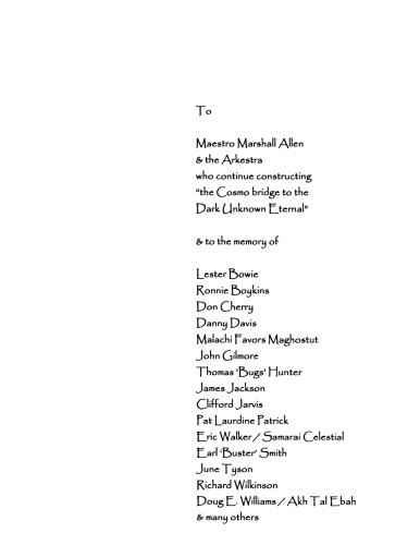 Sun Ra: The Immeasurable Equation - Collected Poetry and Prose