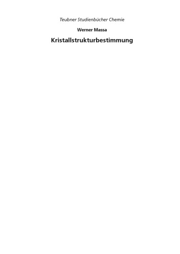 Kristallstrukturbestimmung, 5.Auflage