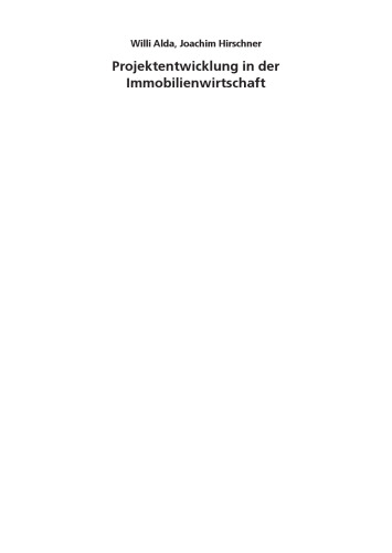 Projektentwicklung in der Immobilienwirtschaft, 2.Auflage