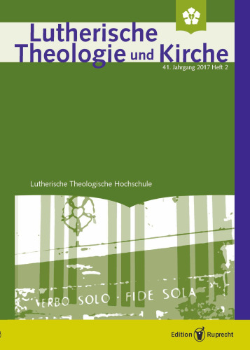 Lutherische Theologie und Kirche 3/2016 - Einzelkapitel: Laudatio zur Vergabe des Hermann-Sasse-Preises 2015