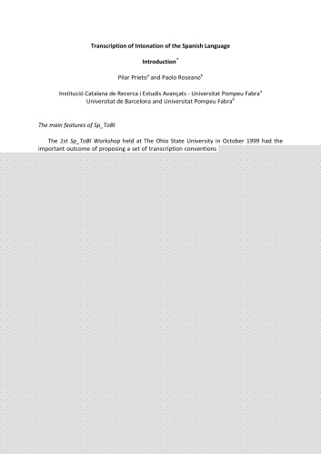 Transcription of Intonation of the Spanish Language