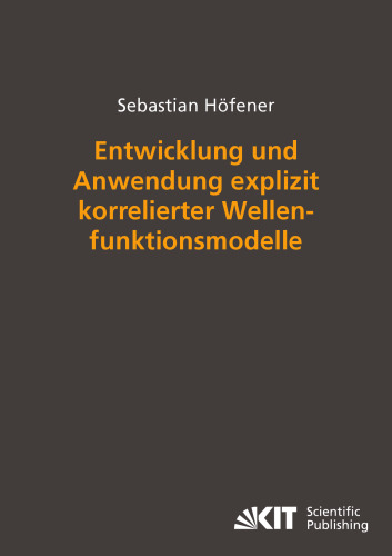 Entwicklung und Anwendung explizit korrelierter Wellenfunktionsmodelle