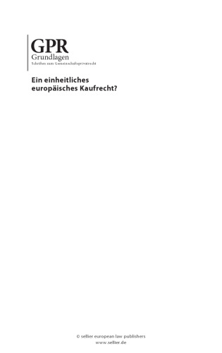 Ein einheitliches europäisches Kaufrecht?