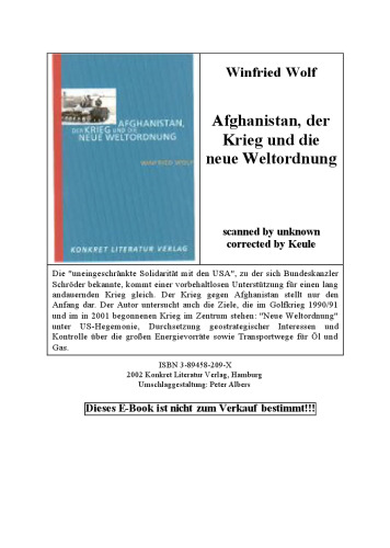 Afghanistan, der Krieg und die neue Weltordnung