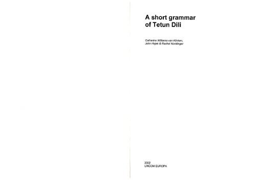 A Short Grammar of Tetun Dili