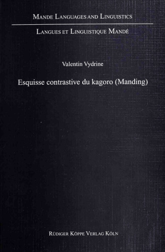 Esquisse contrastive du kagoro (Manding)