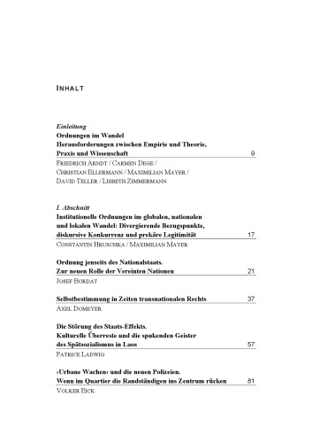 Ordnungen im Wandel