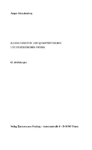 Algorithmen in der Quantentheorie und statistischen Physik