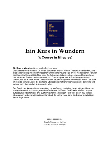 Ein Kurs in Wundern GERMAN