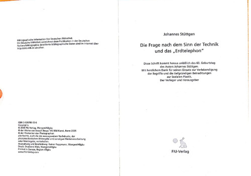 Die Frage nach dem Sinn von Technik und das "Erdtelephon"