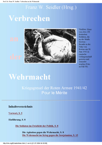Verbrechen an der Wehrmacht, Band 1: Kriegsgreuel der Roten Armee 1941/42