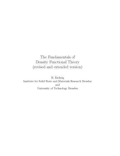The Fundamentals of Density Functional Theory.