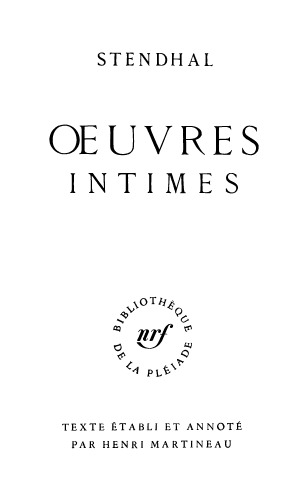 Oeuvres intimes