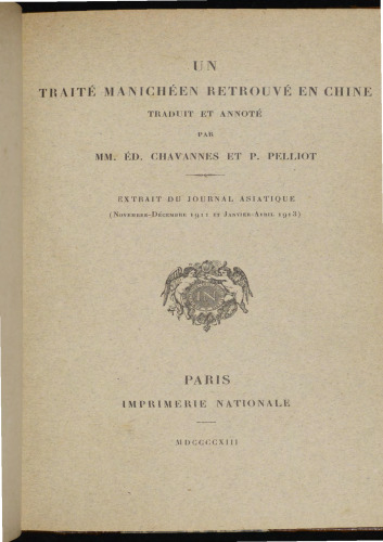 Un traité manichéen retrouvé en Chine
