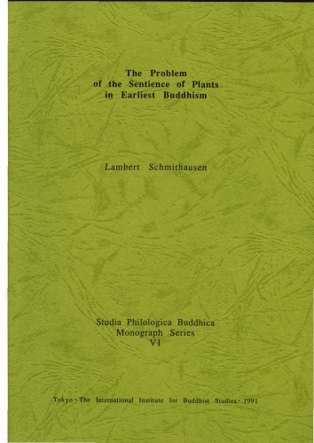 Problem of the sentience of plants in earliest Buddhism