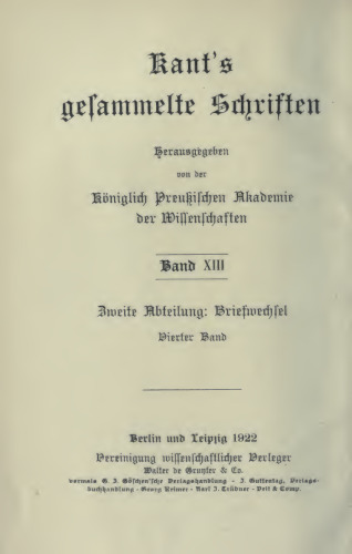 Briefwechsel / Anmerkungen und Register
