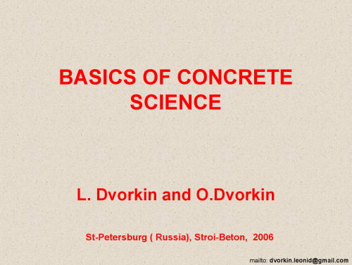Basics of Concrete Science