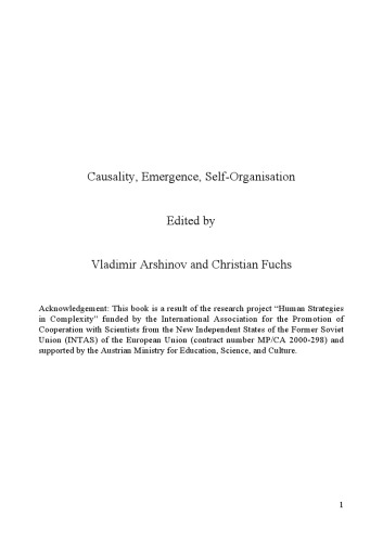 Emergence, Causality, Self-Organisation